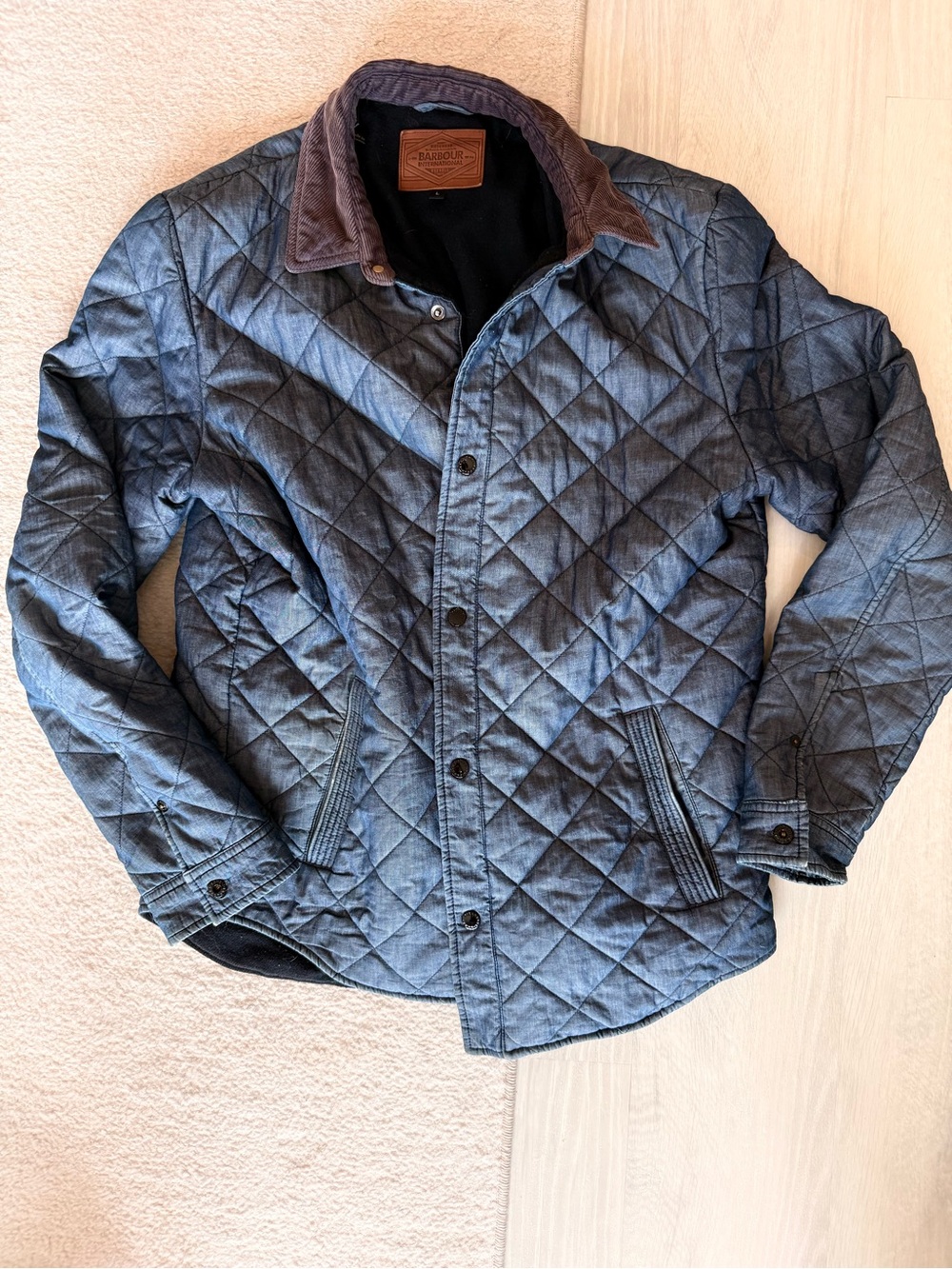 Vintage Barbour International Chambray Quilted Jacket